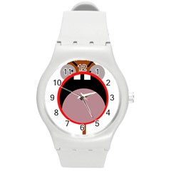 Funny Face Round Plastic Sport Watch (m) by Valentinaart