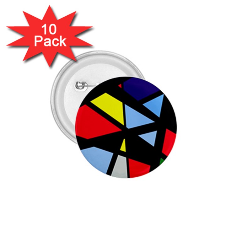 Colorful geomeric desing 1.75  Buttons (10 pack)