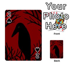 Halloween Raven - Red Playing Cards 54 Designs  by Valentinaart