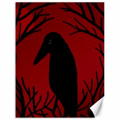 Halloween Raven - Red Canvas 18  X 24   by Valentinaart