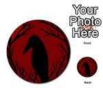 Halloween raven - red Multi-purpose Cards (Round)  Back 54