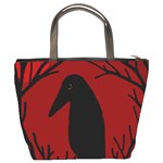 Halloween raven - red Bucket Bags Back