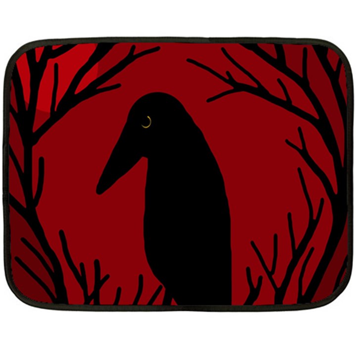 Halloween raven - red Fleece Blanket (Mini)