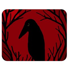Halloween Raven - Red Double Sided Flano Blanket (medium)  by Valentinaart