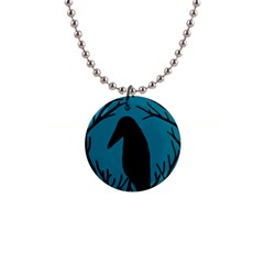 Halloween Raven - Blue Button Necklaces by Valentinaart