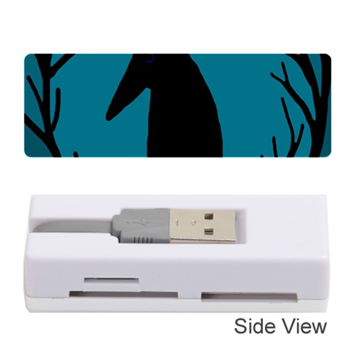 Halloween raven - Blue Memory Card Reader (Stick) 