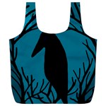 Halloween raven - Blue Full Print Recycle Bags (L)  Back