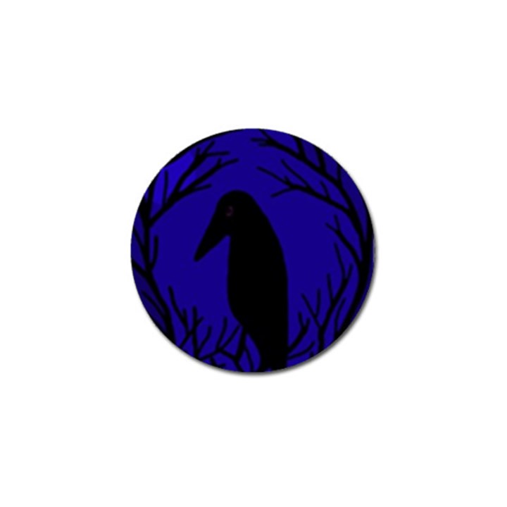 Halloween raven - deep blue Golf Ball Marker
