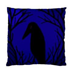 Halloween Raven - Deep Blue Standard Cushion Case (one Side) by Valentinaart