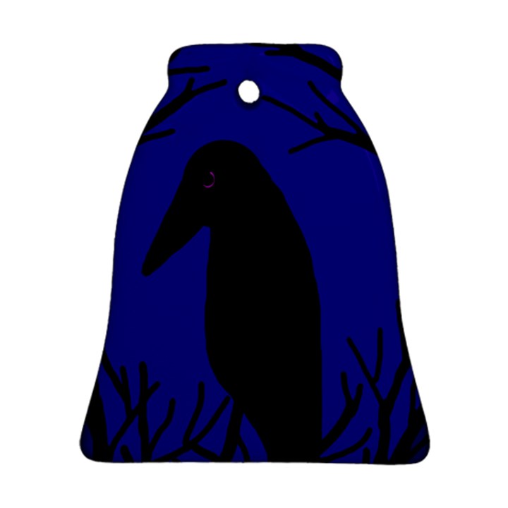 Halloween raven - deep blue Ornament (Bell) 