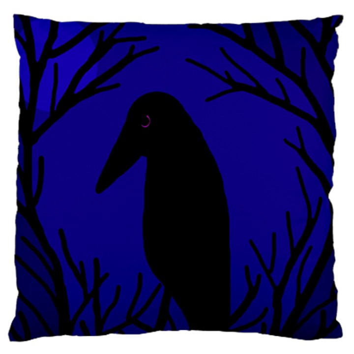 Halloween raven - deep blue Large Cushion Case (One Side)