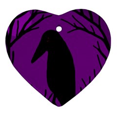 Halloween raven - purple Ornament (Heart) 