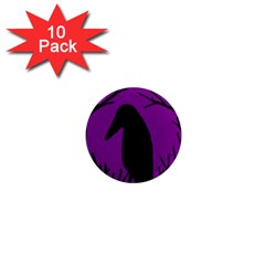 Halloween Raven - Purple 1  Mini Magnet (10 Pack)  by Valentinaart