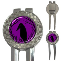 Halloween raven - purple 3-in-1 Golf Divots