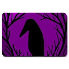 Halloween raven - purple Large Doormat 