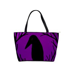 Halloween raven - purple Shoulder Handbags