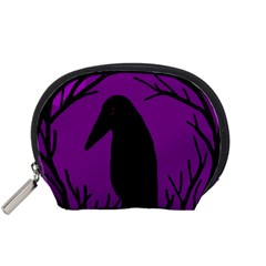 Halloween raven - purple Accessory Pouches (Small) 