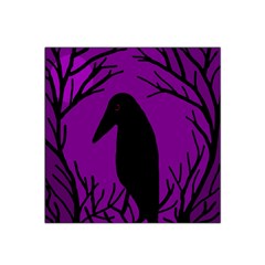 Halloween raven - purple Satin Bandana Scarf