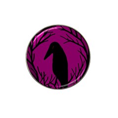 Halloween Raven - Magenta Hat Clip Ball Marker by Valentinaart