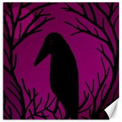 Halloween Raven - Magenta Canvas 12  X 12   by Valentinaart