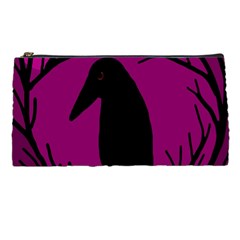 Halloween Raven - Magenta Pencil Cases by Valentinaart