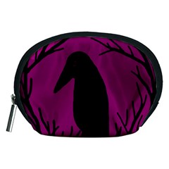 Halloween Raven - Magenta Accessory Pouches (medium)  by Valentinaart