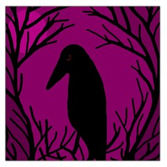 Halloween Raven - Magenta Large Satin Scarf (square) by Valentinaart