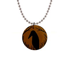 Halloween Raven - Brown Button Necklaces by Valentinaart
