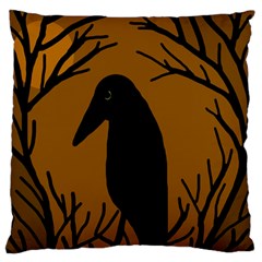 Halloween Raven - Brown Standard Flano Cushion Case (two Sides) by Valentinaart