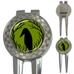 Halloween raven - green 3-in-1 Golf Divots Front