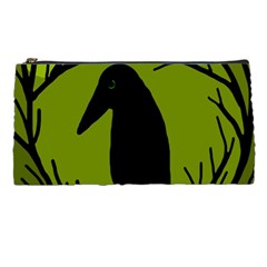 Halloween Raven - Green Pencil Cases