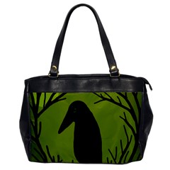Halloween Raven - Green Office Handbags