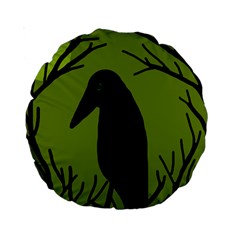 Halloween Raven - Green Standard 15  Premium Round Cushions