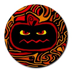 Halloween Decorative Pumpkin Round Mousepads by Valentinaart