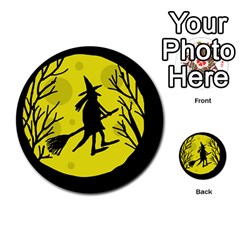 Halloween Witch - Yellow Moon Multi-purpose Cards (round)  by Valentinaart