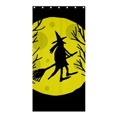 Halloween Witch - Yellow Moon Shower Curtain 36  X 72  (stall)  by Valentinaart