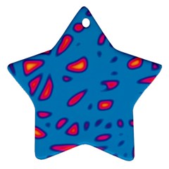 Blue And Red Neon Star Ornament (two Sides)  by Valentinaart