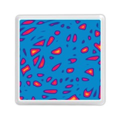 Blue And Red Neon Memory Card Reader (square)  by Valentinaart