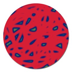 Red Neon Magnet 5  (round) by Valentinaart