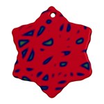 Red neon Snowflake Ornament (2-Side) Front