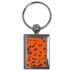 Orange Neon Key Chains (rectangle)  by Valentinaart