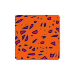 Orange Neon Square Magnet by Valentinaart