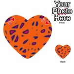 Orange neon Playing Cards 54 (Heart)  Front - Heart6