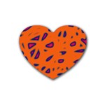 Orange neon Heart Coaster (4 pack)  Front