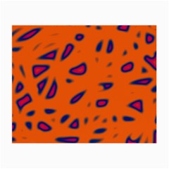 Orange Neon Small Glasses Cloth (2-side) by Valentinaart