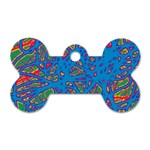 Colorful neon chaos Dog Tag Bone (One Side) Front