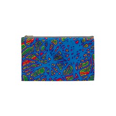 Colorful Neon Chaos Cosmetic Bag (small)  by Valentinaart