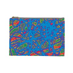 Colorful Neon Chaos Cosmetic Bag (large)  by Valentinaart