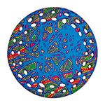 Colorful neon chaos Ornament (Round Filigree)  Front