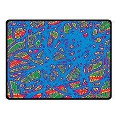 Colorful Neon Chaos Double Sided Fleece Blanket (small)  by Valentinaart